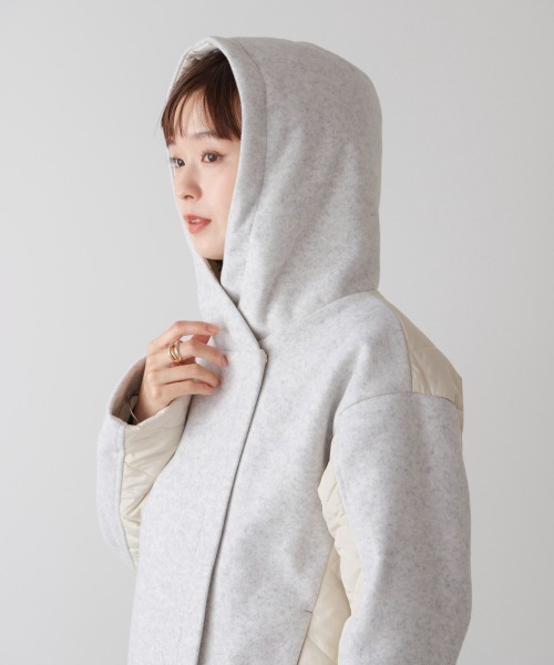 Bou Jeloud（ブージュルード）の「メルトン中綿切替フードジップコート（その他アウター・レディース・ホワイト系その他/ブラック・38）」の17枚目の写真