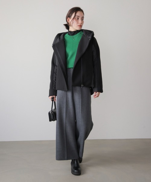 Bou Jeloud（ブージュルード）の「メルトン中綿切替フードジップコート（その他アウター・レディース・ホワイト系その他/ブラック・38）」の22枚目の写真