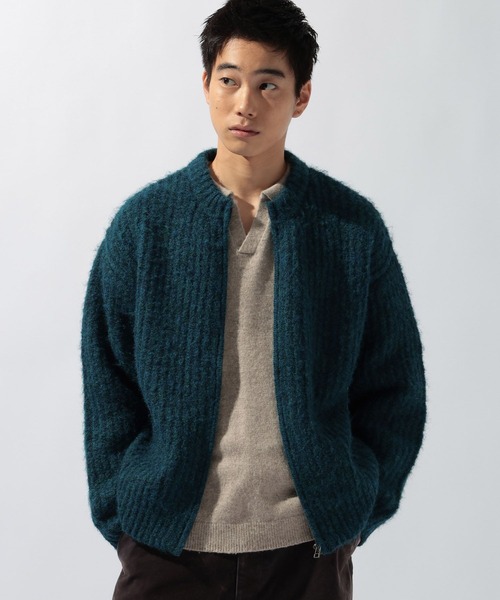 niko and...（ニコアンド）の「両畦クルーネックカーディガン（カーディガン/ボレロ・メンズ・ダークブルー/チャコール・MEDIUM/LARGE）」の2枚目の写真