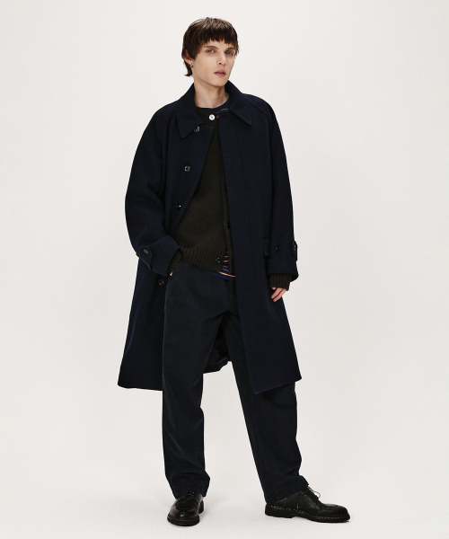 SHIRTER(シャーター)の「FM FELT BALMACAAN COAT (NAVY)(チェスターコート・メンズ・その他・SMALL/MEDIUM/LARGE)」の2枚目の写真