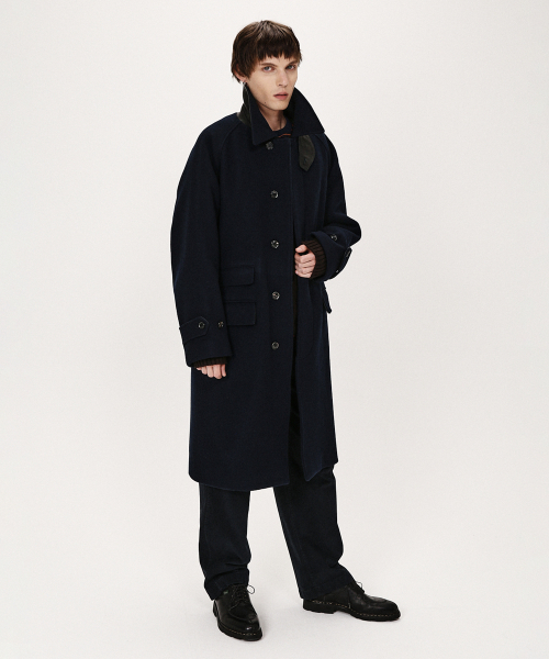 SHIRTER(シャーター)の「FM FELT BALMACAAN COAT (NAVY)(チェスターコート・メンズ・その他・SMALL/MEDIUM/LARGE)」の3枚目の写真