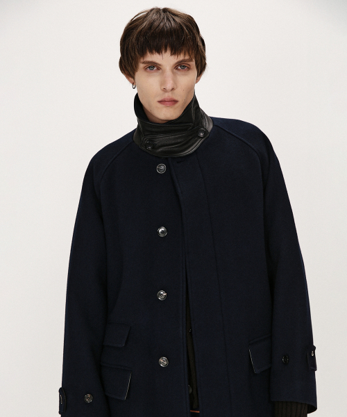SHIRTER(シャーター)の「FM FELT BALMACAAN COAT (NAVY)(チェスターコート・メンズ・その他・SMALL/MEDIUM/LARGE)」の4枚目の写真