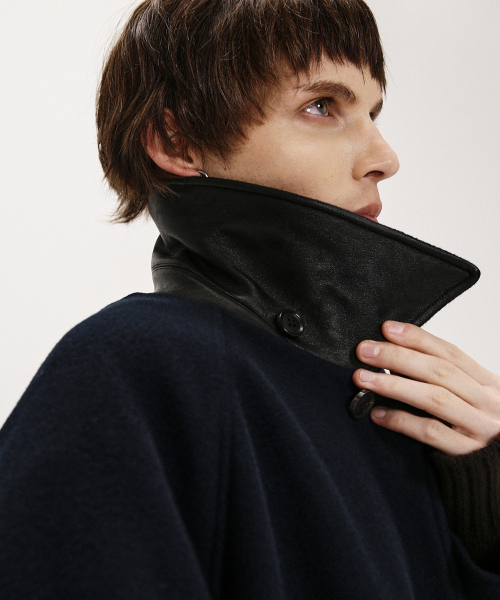 SHIRTER(シャーター)の「FM FELT BALMACAAN COAT (NAVY)(チェスターコート・メンズ・その他・SMALL/MEDIUM/LARGE)」の5枚目の写真