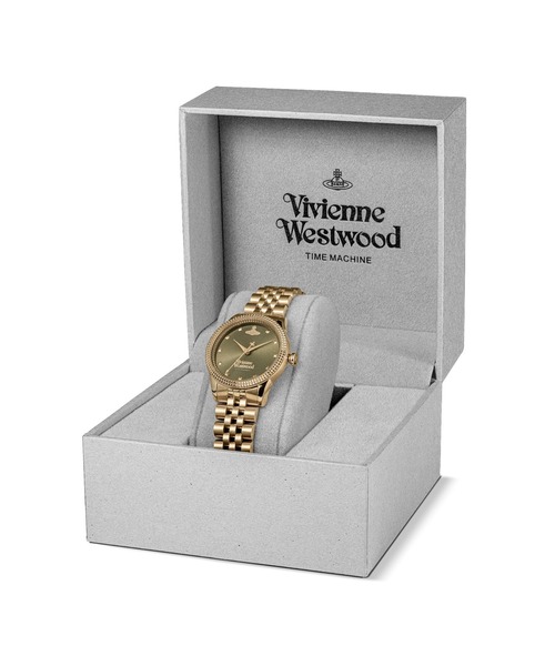 Vivienne Westwood（ヴィヴィアンウエストウッド）の「「Vivienne Westwood/ヴィヴィアン・ウエストウッド」リトル シーモア - レディース オリーブグリーン サンレイ ダイヤル & ゴールド ブレスレット（アナログ腕時計・レディース・シャンパン・32mm）」の8枚目の写真
