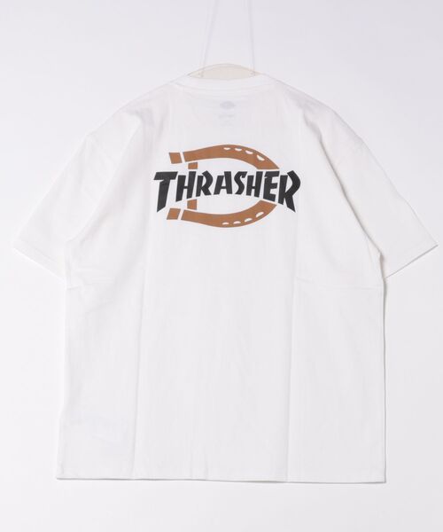 THRASHER（スラッシャー）の「【Dickies x THRASHER(スラッシャー)】Cotton Tee／ロゴTシャツ（Tシャツ/カットソー・メンズ・ホワイト/ブラック・X-LARGE/MEDIUM/LARGE）」の3枚目の写真
