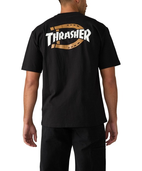 THRASHER（スラッシャー）の「【Dickies x THRASHER(スラッシャー)】Cotton Tee／ロゴTシャツ（Tシャツ/カットソー・メンズ・ホワイト/ブラック・X-LARGE/MEDIUM/LARGE）」の2枚目の写真