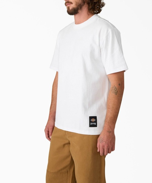 THRASHER（スラッシャー）の「【Dickies x THRASHER(スラッシャー)】Cotton Tee／ロゴTシャツ（Tシャツ/カットソー・メンズ・ホワイト/ブラック・X-LARGE/MEDIUM/LARGE）」の9枚目の写真