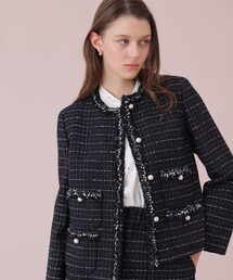 ANAYI | 【Eternal Line 2026】プレイドツイードノーカラー ジャケット(ノーカラージャケット)