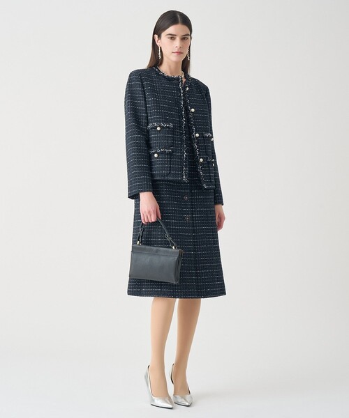 ANAYI（アナイ）の「【Eternal Line 2026】プレイドツイードノーカラー ジャケット（ノーカラージャケット・レディース・ネイビー/ホワイト・34/36/38）」の8枚目の写真