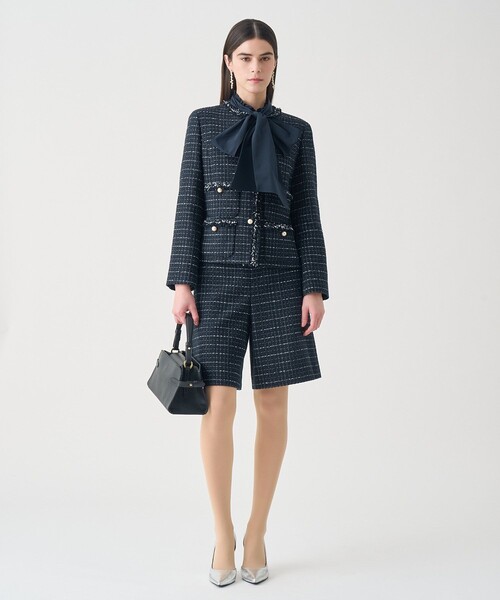 ANAYI（アナイ）の「【Eternal Line 2026】プレイドツイードノーカラー ジャケット（ノーカラージャケット・レディース・ネイビー/ホワイト・34/36/38）」の9枚目の写真