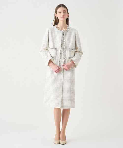 ANAYI（アナイ）の「【Eternal Line 2026】プレイドツイードノーカラー ジャケット（ノーカラージャケット・レディース・ネイビー/ホワイト・34/36/38）」の16枚目の写真