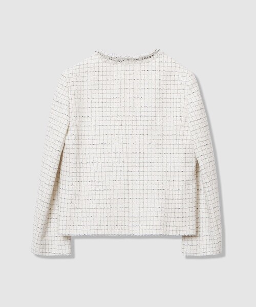 ANAYI（アナイ）の「【Eternal Line 2026】プレイドツイードノーカラー ジャケット（ノーカラージャケット・レディース・ネイビー/ホワイト・34/36/38）」の19枚目の写真