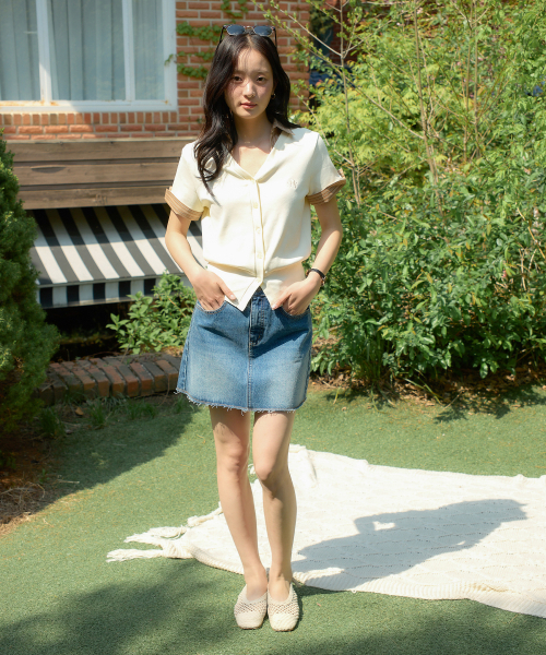 SALON DE YOHN（サロンドヨーン）の「Timeless Short Sleeve Cardigan_ Ivory（カーディガン/ボレロ・レディース・その他・SMALL/MEDIUM）」の2枚目の写真