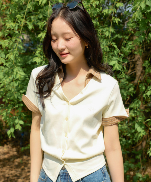 SALON DE YOHN（サロンドヨーン）の「Timeless Short Sleeve Cardigan_ Ivory（カーディガン/ボレロ・レディース・その他・SMALL/MEDIUM）」の3枚目の写真