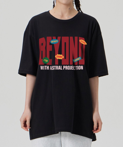 ASTRAL PROJECTION（アストラルプロジェクション）の「[ビヨンドウィズアストラル]コットンルーズフィット半袖Tシャツ_ブラック（Tシャツ/カットソー・メンズ・その他・LARGE/MEDIUM/X-LARGE/XX-LARGE）」の5枚目の写真