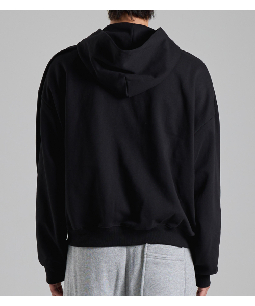 BUTTON SEOUL(ボタンソウル)の「ラウンドポケットミニマルフードジップアップ(ブラック)(パーカー・メンズ・その他・MEDIUM/LARGE/X-LARGE)」の5枚目の写真