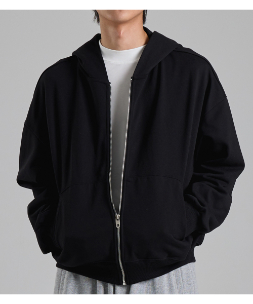 BUTTON SEOUL(ボタンソウル)の「ラウンドポケットミニマルフードジップアップ(ブラック)(パーカー・メンズ・その他・MEDIUM/LARGE/X-LARGE)」の7枚目の写真