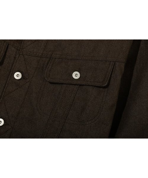 BASEMOMENT(ベースモーメント)の「ノンフェイドクロップデニムジャケットブラウン(デニムジャケット・メンズ・その他・LARGE/MEDIUM)」の6枚目の写真