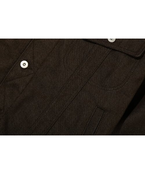 BASEMOMENT(ベースモーメント)の「ノンフェイドクロップデニムジャケットブラウン(デニムジャケット・メンズ・その他・LARGE/MEDIUM)」の7枚目の写真