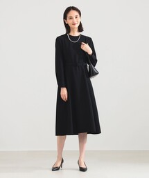 【オフィスカジュアル・セレモニー】トリアセ ベルテッド ワンピース