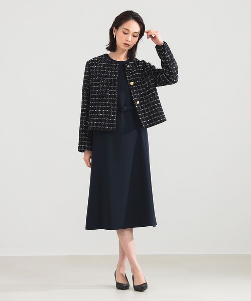 Demi-Luxe BEAMS（デミルクス ビームス）の「【オフィスカジュアル・セレモニー】トリアセ ベルテッド ワンピース（ワンピース・レディース・ブラック/ネイビー・36/38/40）」の15枚目の写真