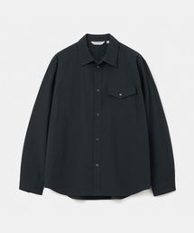 seersucker pocket shirt black