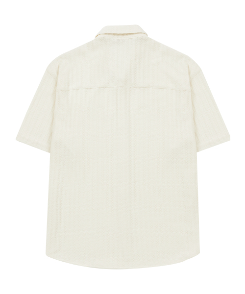 DRAW FIT（ドローフィット）の「クロシェハーフニットシャツ[アイボリー]（シャツ/ブラウス・メンズ・その他・LARGE/MEDIUM/X-LARGE）」の5枚目の写真