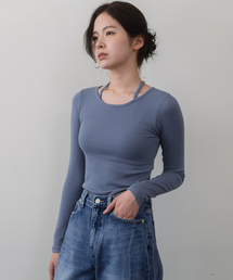 メロウストラップTシャツ - スカイブルー