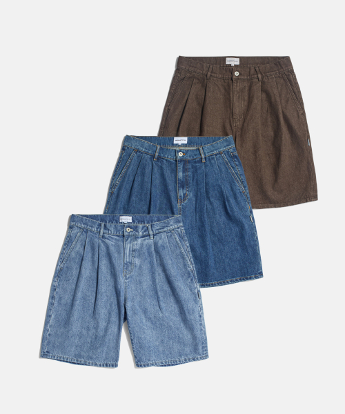 ESPIONAGE（エスピオナジ）の「Double Pleats Denim Shorts Light Indigo（その他パンツ・レディース・その他・LARGE/X-LARGE/MEDIUM）」の4枚目の写真