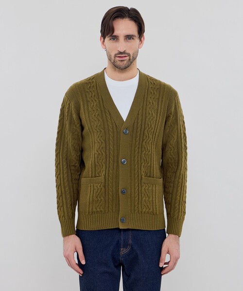 MACKINTOSH LONDON（マッキントッシュ ロンドン）の「アランニットカーディガン（カーディガン/ボレロ・メンズ・ブラック/グリーン系その他3・M/L）」の9枚目の写真