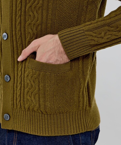 MACKINTOSH LONDON（マッキントッシュ ロンドン）の「アランニットカーディガン（カーディガン/ボレロ・メンズ・ブラック/グリーン系その他3・M/L）」の6枚目の写真
