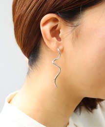 金属アレルギー対応「ieLS」ステンレス ロングウェーブピアス