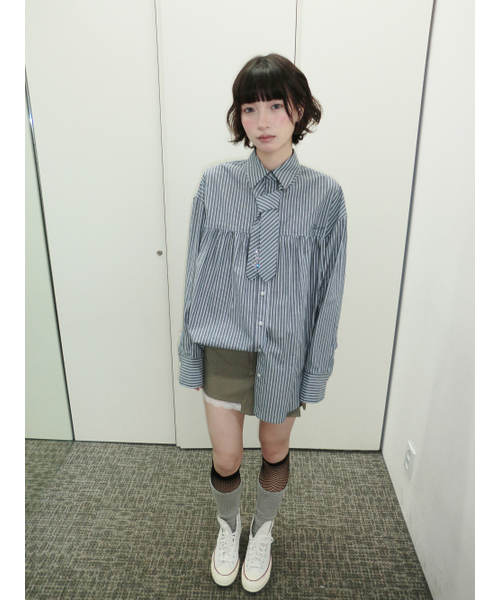 HETIT(ヘティ)の「スクールオーバーシャーリングシャツ(ブルーマルチ)(シャツ/ブラウス・レディース・その他・FREE)」の14枚目の写真