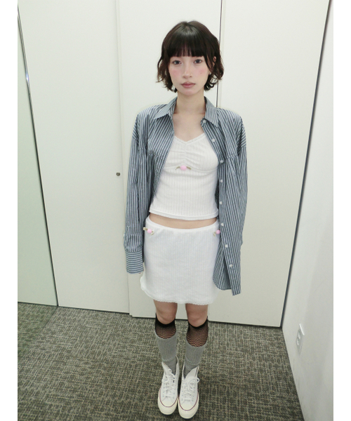 HETIT(ヘティ)の「スクールオーバーシャーリングシャツ(ブルーマルチ)(シャツ/ブラウス・レディース・その他・FREE)」の15枚目の写真