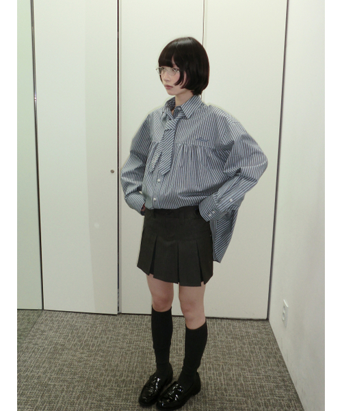 HETIT(ヘティ)の「スクールオーバーシャーリングシャツ(ブルーマルチ)(シャツ/ブラウス・レディース・その他・FREE)」の8枚目の写真
