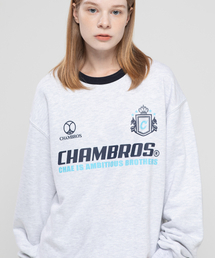 CHAMBROS（チャンブロス）の「ブロックコア セミオーバーフィット スウェット [ホワイトメランジ]（スウェット）」