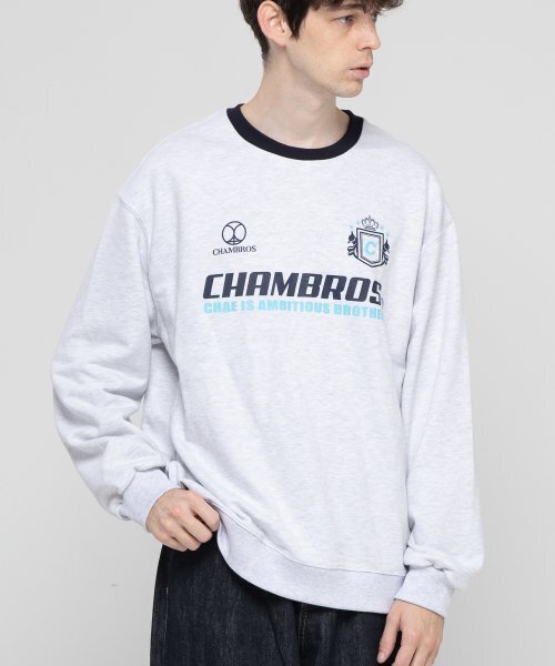 CHAMBROS（チャンブロス）の「ブロックコア セミオーバーフィット スウェット [ホワイトメランジ]（スウェット・レディース・その他・LARGE/MEDIUM/X-LARGE）」の3枚目の写真