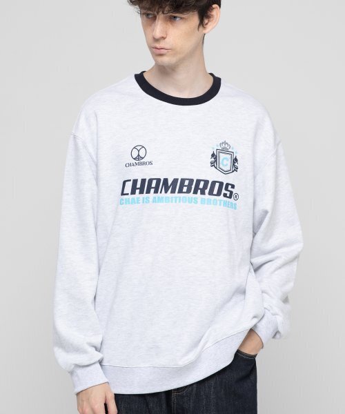 CHAMBROS（チャンブロス）の「ブロックコア セミオーバーフィット スウェット [ホワイトメランジ]（スウェット・レディース・その他・LARGE/MEDIUM/X-LARGE）」の4枚目の写真
