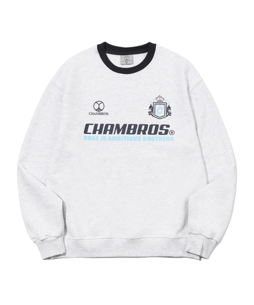 CHAMBROS（チャンブロス）の「ブロックコア セミオーバーフィット スウェット [ホワイトメランジ]（スウェット・レディース・その他・LARGE/MEDIUM/X-LARGE）」の5枚目の写真