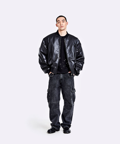 51%（フィフティーワンパーセント）の「レザー トング MA-1 - ブラック（ライダースジャケット・メンズ・その他・LARGE/MEDIUM）」の4枚目の写真