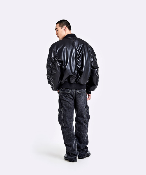 51%（フィフティーワンパーセント）の「レザー トング MA-1 - ブラック（ライダースジャケット・メンズ・その他・LARGE/MEDIUM）」の5枚目の写真