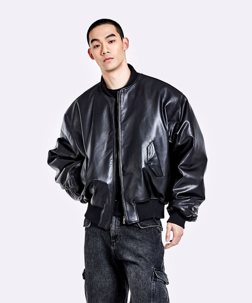 51%（フィフティーワンパーセント）の「レザー トング MA-1 - ブラック（ライダースジャケット・メンズ・その他・LARGE/MEDIUM）」の7枚目の写真