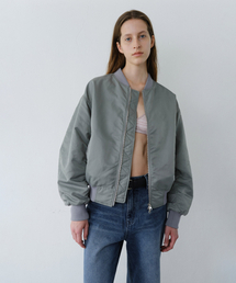 SHIRRING BOMBER JUMPER - KHAKI