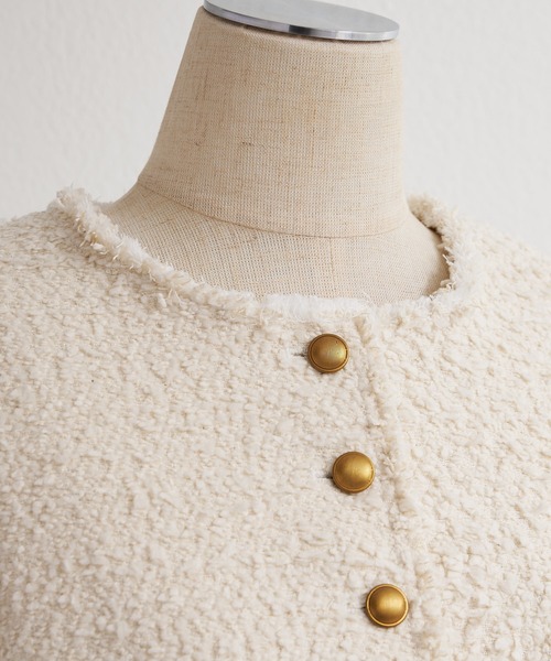 アソート ツイードノーカラージャケット（ノーカラージャケット