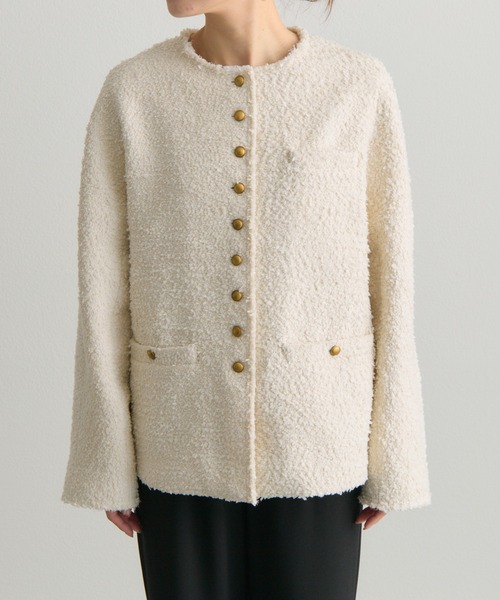 アソート ツイードノーカラージャケット（ノーカラージャケット