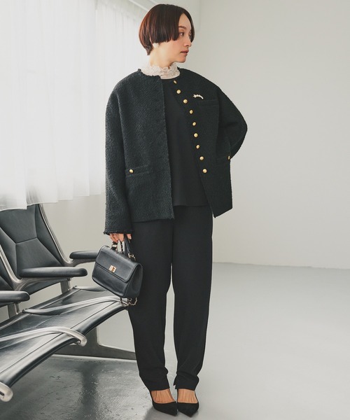 アソート ツイードノーカラージャケット（ノーカラージャケット