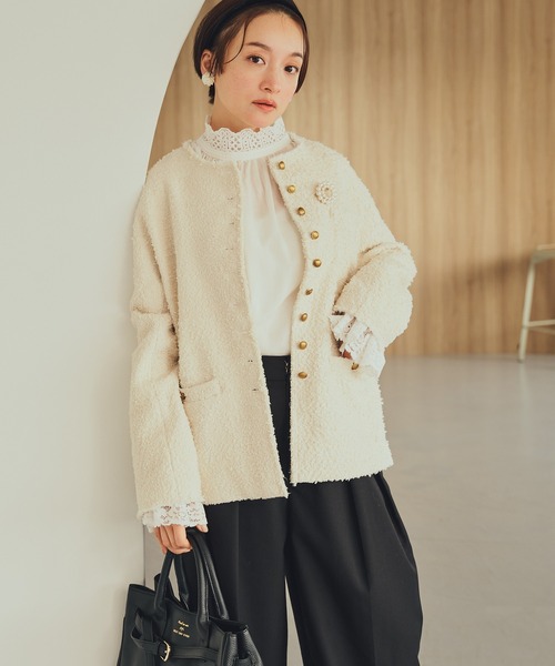 アソート ツイードノーカラージャケット（ノーカラージャケット