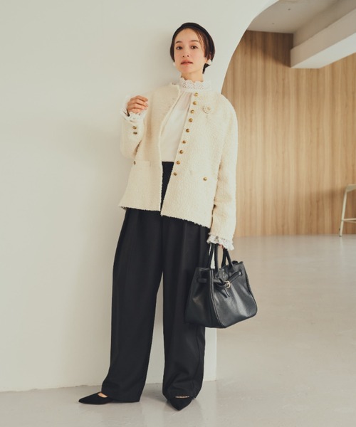 アソート ツイードノーカラージャケット（ノーカラージャケット