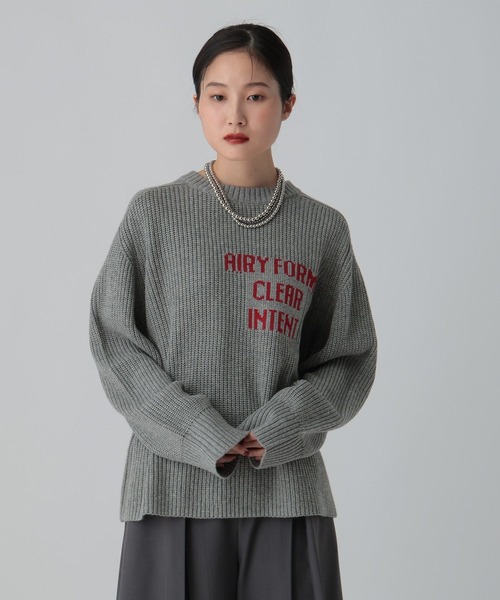 LEPSIM（レプシィム）の「7ゲージ畔編みロゴプルオーバー　611352（ニット/セーター・レディース・アイボリー/グリーン/チャコールグレー/グレー・FREE）」の3枚目の写真