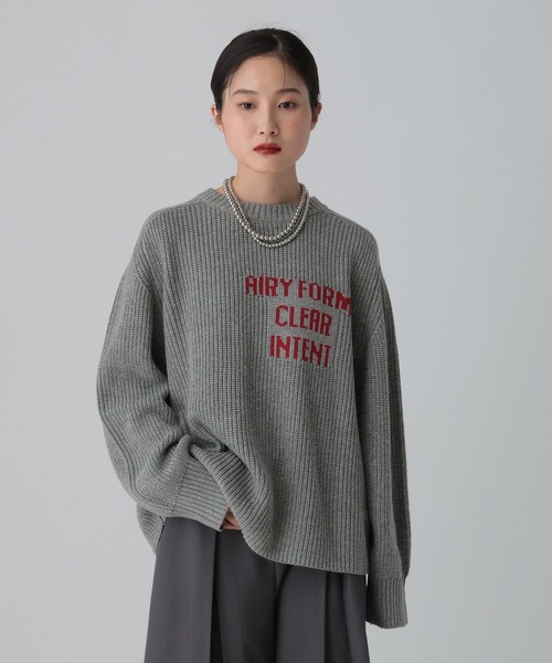 セール】7ゲージ畔編みロゴプルオーバー 611352（ニット/セーター